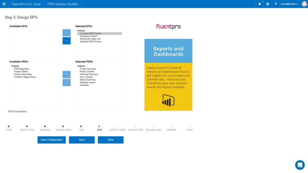 Microsoft Project Online Design Types 