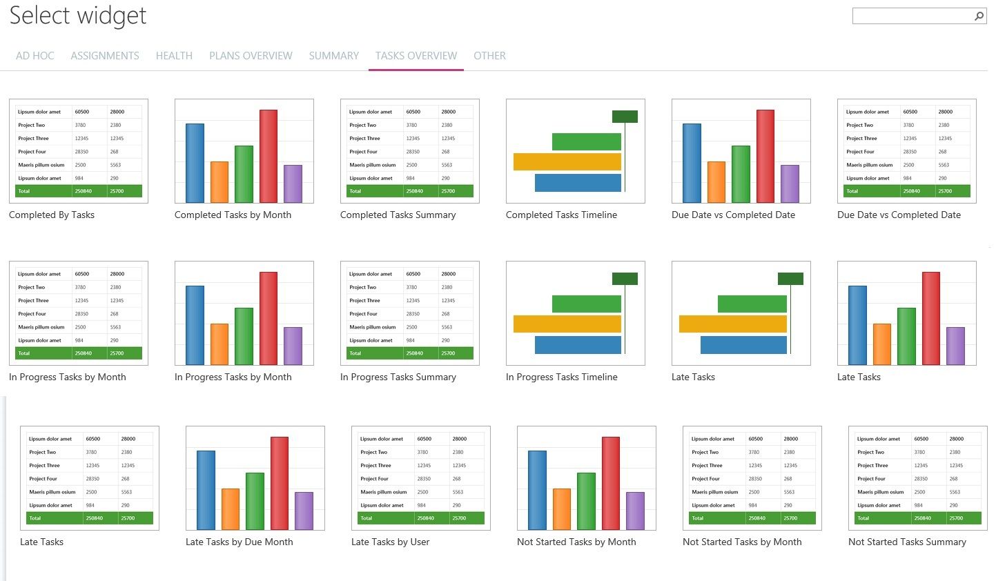 Dashboards in Office 365 Planner
