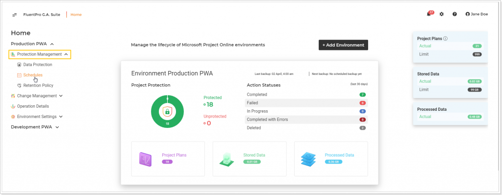 Project Online backup