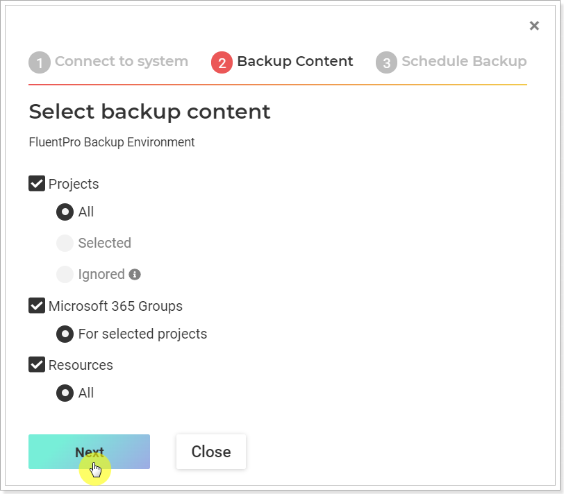 Project for the Web backup